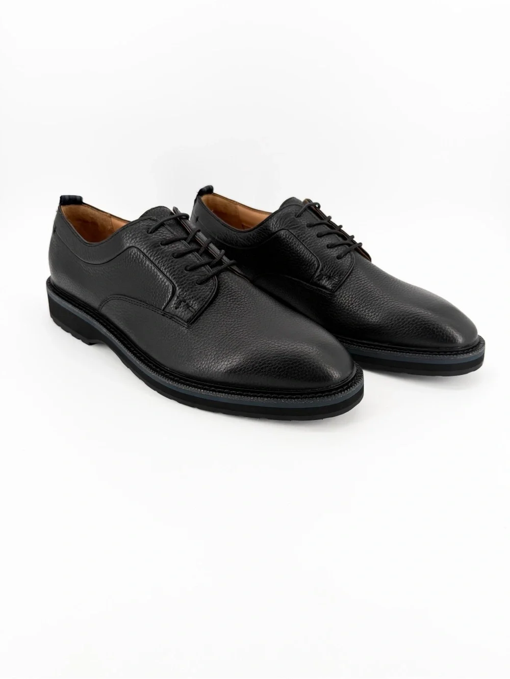 Ted Baker Drysdale Mens Pebbled Leather Derby Oxford Dress Shoes Black 12 NEW